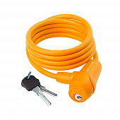 Велозамок с ключами тросовый M-Wave S 8.15 S силиконовый, orange