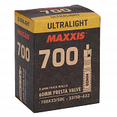Велокамера 28" вело ниппель Maxxis 700x33-50C Ultralight (0.6mm), 60mm