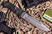 Нож Kizlyar Supreme Dominus, клинок AUS-8 Satin Stonewash, рукоять кратон