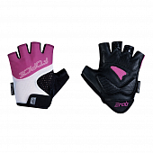 Велоперчатки короткие Force Wms Rab 2 Gel, black/pink/white