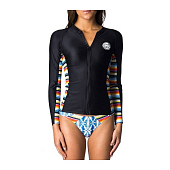 Гидромайка Rip Curl Wms Beach Bazaar Zip Thru L/S UV Tee, black