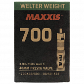 Велокамера 28" вело ниппель Maxxis 700x33-50C WelterWeight (0.8mm), LFVSEP48