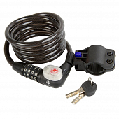 Велозамок кодовый+ключи M-Wave DS 10.18 L со светодиодом, black