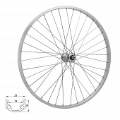 Колесо заднее 28" Remerx 219 под трещотку, одинарный, на шариках, V-brake, гайки