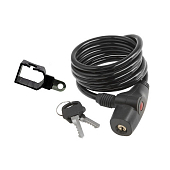 Велозамок с ключами тросовый M-Wave 8 C (OEM), black