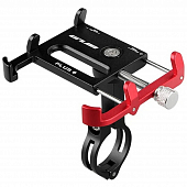 Держатель для телефона алюминиевый на руль GUB PLUS6, black/red