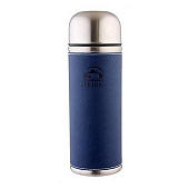 Термос Арктика 108-500 питьевой в кожаной оплетке, blue