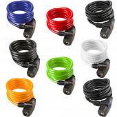 Велозамок с ключами тросовый M-Wave 8 C, assorted