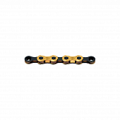 Цепь 12ск. KMC X12 Ti-N 126 звеньев с замком,  gold/black